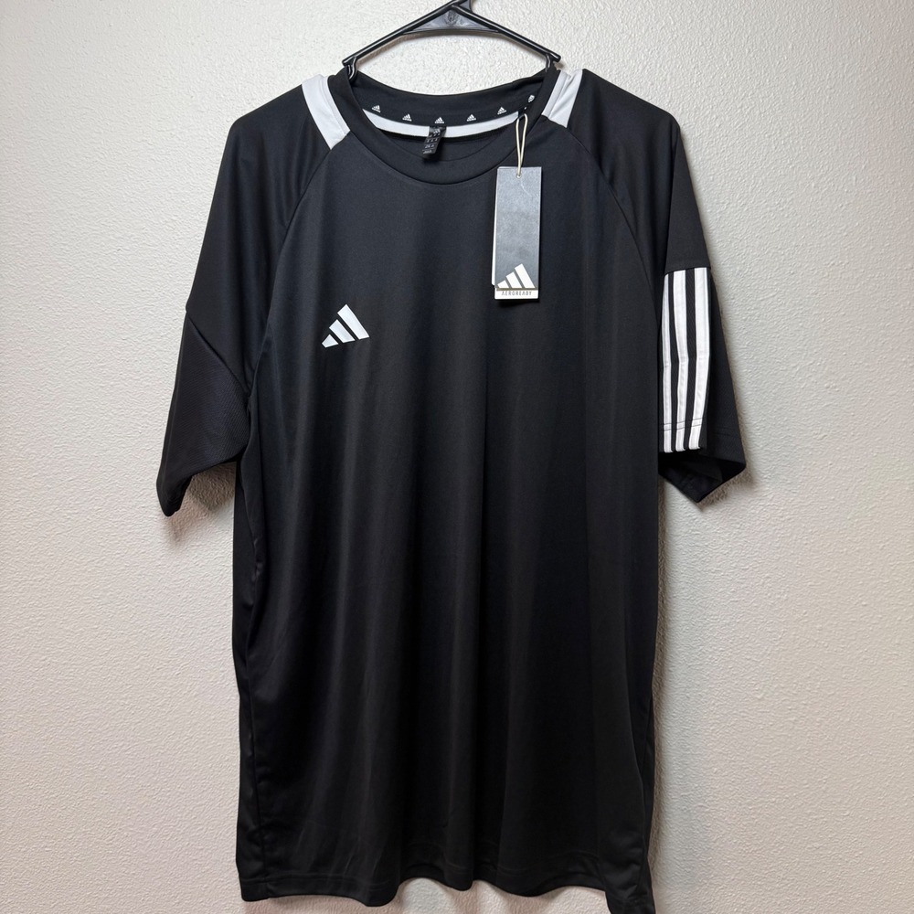 Adidas Mens Sporty Sereno 3S Aeroready Training Lightweight Shirt Black White XL